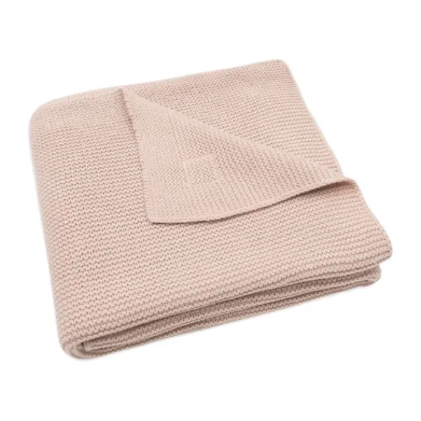 Jollein Ledikantdeken Basic Knit Wild Rose/Fleece 100 x 150 cm> Ledikantdekens