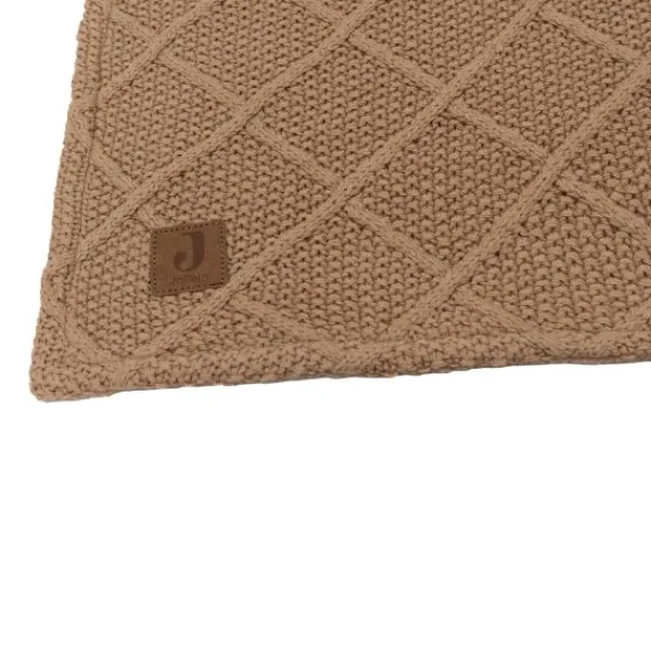 Jollein Ledikantdeken Check Knit Biscuit / Teddy Fleece 100 x 150 cm> Ledikantdekens