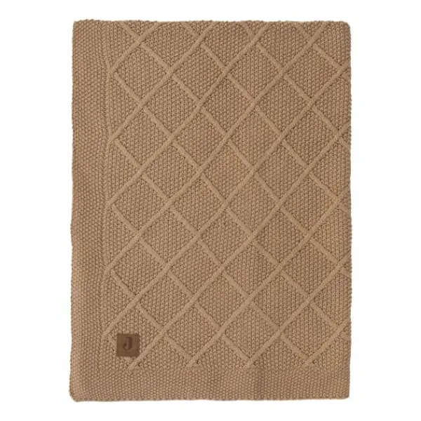 Jollein Ledikantdeken Check Knit Biscuit / Teddy Fleece 100 x 150 cm> Ledikantdekens