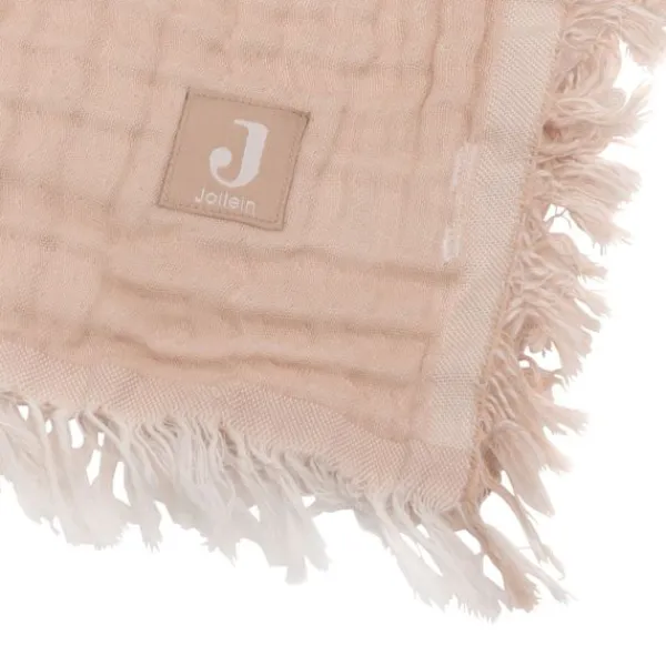 Jollein Ledikantdeken Fringe Moonstone / Ivory GOTS 120 x 120 cm> Ledikantdekens
