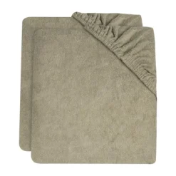 Jollein Ledikanthoeslaken Jersey Olive Green 60 x 120 cm 2-Pack><noscript><img width=