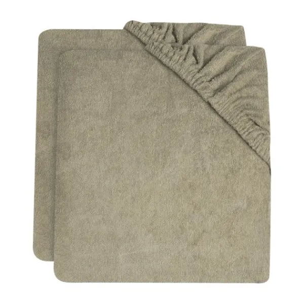Jollein Ledikanthoeslaken Jersey Olive Green 60 x 120 cm 2-Pack> Hoeslakens