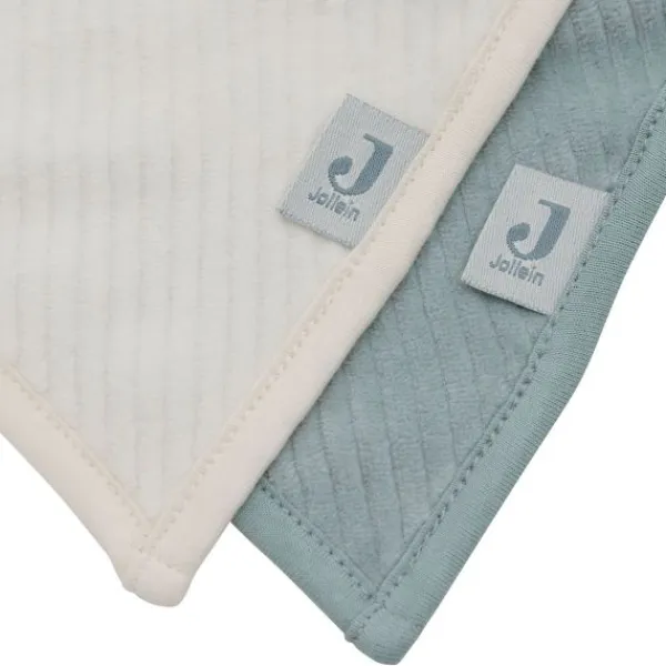 Jollein Slab Bandana - 2 Pack - Velvet Rib - Sea Green / Ivory> Slabben