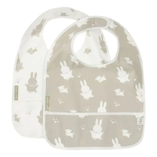 Jollein Slab Waterproof Met Mouw Miffy & Snuffy Olive Green> Slabben