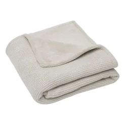 Jollein Wiegdeken Basic Knit Nougat/Fleece 75 x 100 cm><noscript><img width=