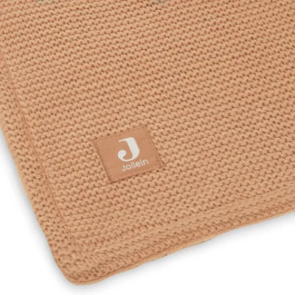 Jollein Wiegdeken Basic Knit Nougat/Fleece 75 x 100 cm> Wiegdekens