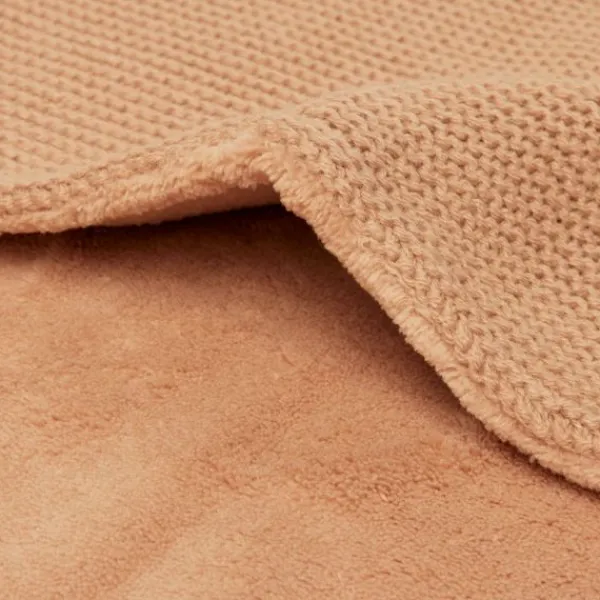 Jollein Wiegdeken Basic Knit Nougat/Fleece 75 x 100 cm> Wiegdekens