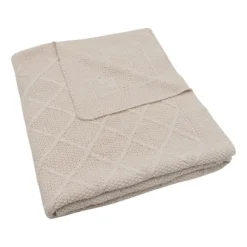 Jollein Wiegdeken Check Knit Oatmeal 75 x 100 cm><noscript><img width=