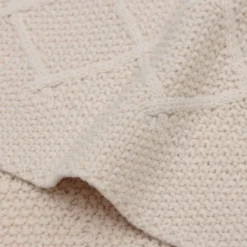 Jollein Wiegdeken Check Knit Oatmeal 75 x 100 cm><noscript><img width=