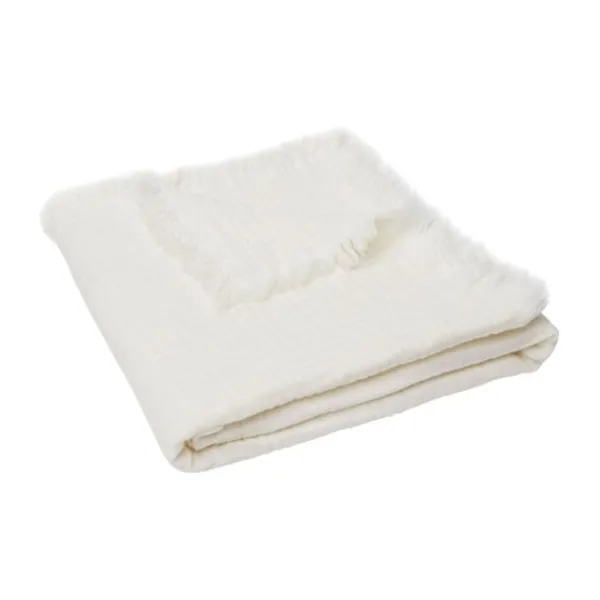 Jollein Wiegdeken Muslin Fringe Ivory 75 x 100 cm> Wiegdekens