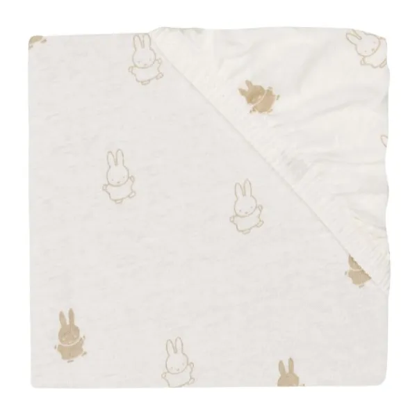 Jollein Wieghoeslaken Jersey Happy Miffy Nougat 40/50 x 80/90 cm> Accessoires Wiegen|Hoeslakens