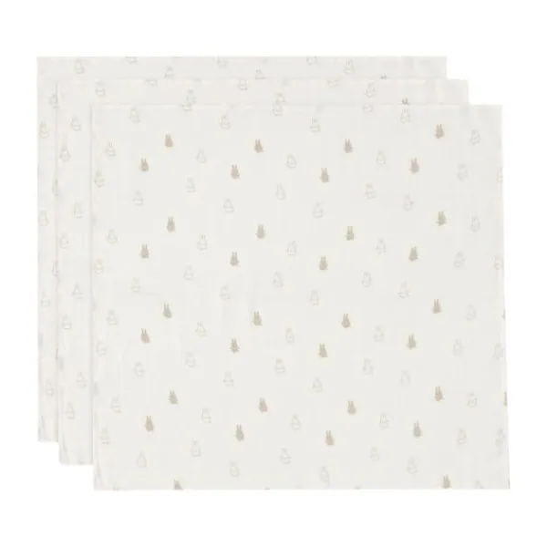 Jollein Wieghoeslaken Jersey Happy Miffy Nougat 40/50 x 80/90 cm> Accessoires Wiegen|Hoeslakens