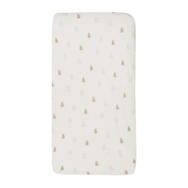 Jollein Wieghoeslaken Jersey Happy Miffy Nougat 40/50 x 80/90 cm> Accessoires Wiegen|Hoeslakens