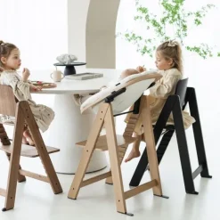 Kidsmill Up! Kinderstoel Incl. Kunststof Babyset Oatmeal - Beuken Zwart><noscript><img width=