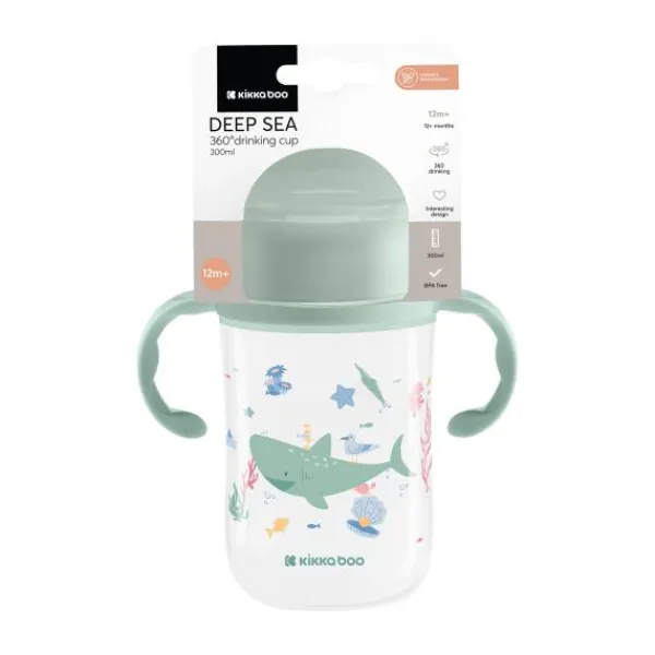 Kikkaboo Diepzee 360 Drinkbeker - 300ml - Mint> Bekers