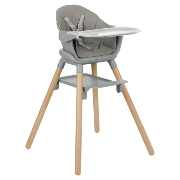 Kikkaboo Kinderstoel 2 in 1 Woody Beige> Houten Kinderstoelen