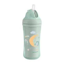 Kikkaboo Maan Beker Met Siliconen Rietje - 220ml - Mint> Bekers