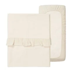 Koeka Ledikantlaken En Hoeslaken Set Ruffle Faro Caffe><noscript><img width=