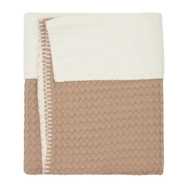 Koeka Wiegdeken Cotton Fleece Wafel Amsterdam Sand> Wiegdekens