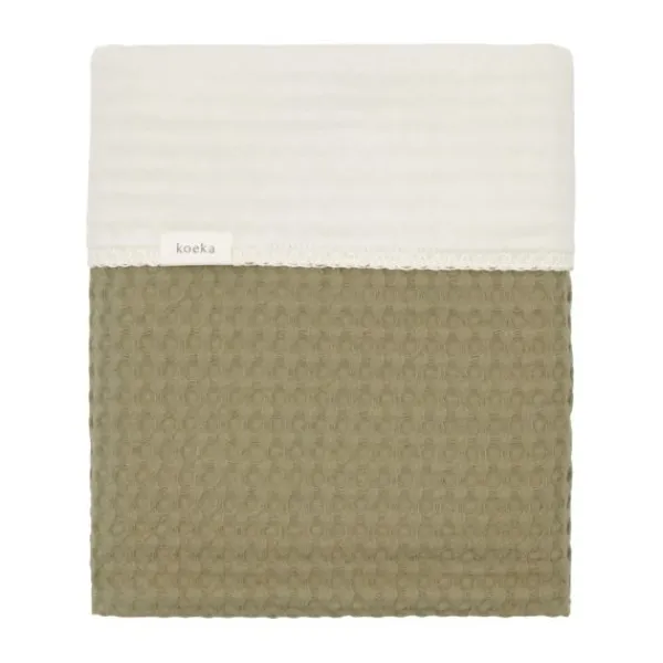Koeka Wiegdeken Cotton Fleece Wafel Amsterdam Sand> Wiegdekens