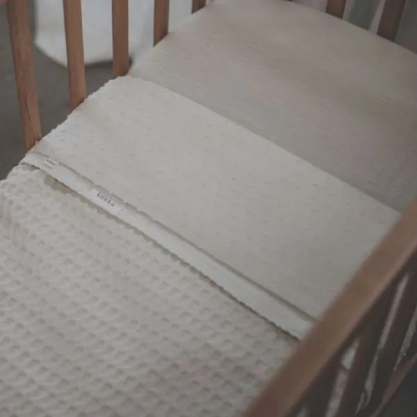 Koeka Wiegdeken Cotton Fleece Wafel Amsterdam Sand> Wiegdekens