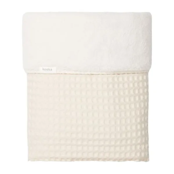 Koeka Wiegdeken Cotton Fleece Wafel Amsterdam Sand> Wiegdekens