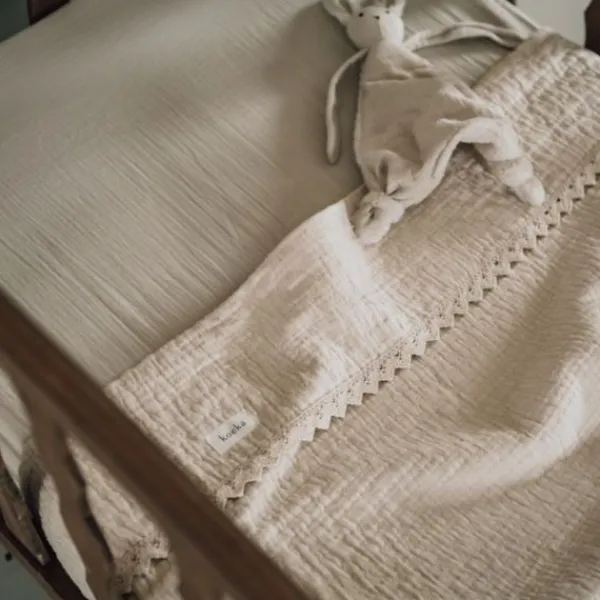 Koeka Wiegdeken Lace Elba Natural 75 x 100 cm> Wiegdekens