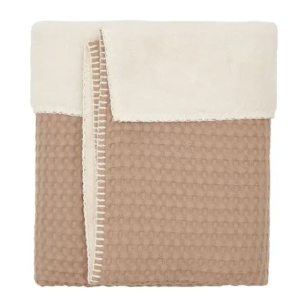 Koeka Wiegdeken Wafel/Teddy Oslo Sand/Pebble> Wiegdekens