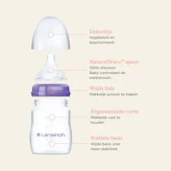 Lansinoh Fles Met Natural Wave Speen 160 ml (2 stuks)><noscript><img width=
