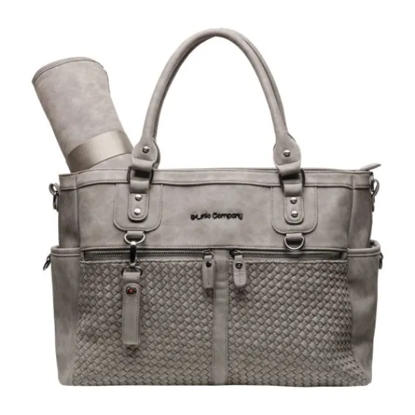 Little Company Diaperbag Monaco Braided Taupe> Lederlook Tassen|Accessoires Kinderwagens