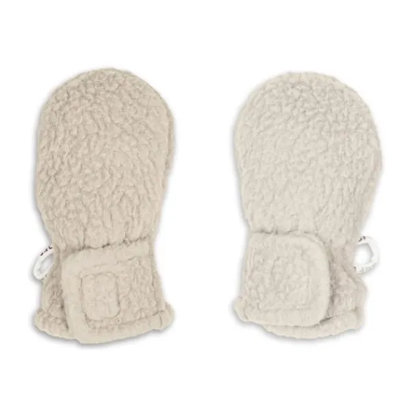 Lodger Mittens Teddy Fleece Beige 0-12M> Wanten