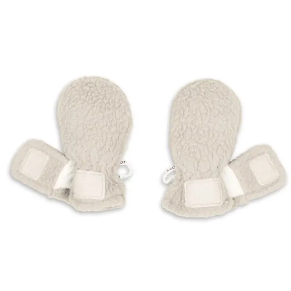 Lodger Mittens Teddy Fleece Beige 0-12M> Wanten