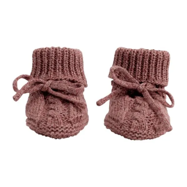 Lodger Slofjes Gebreid Met Kabel - 0-6 mnd - Buffalo> Slofjes