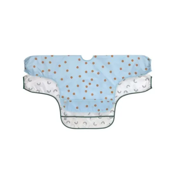 Lässig Slab Lange Mouw Happy Rascals Smile Sky Blue 2-Pack> Slabben