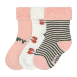 Lässig Terry Socks GOTS - 3-pack - Cherry Peach - Maat 12-14><noscript><img width=