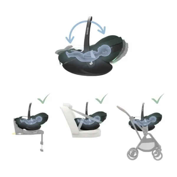 Maxi-Cosi Autostoel Pebble 360 Pro2 Twillic Green> Autostoel Groep 0/1 (0-18Kg)|Autostoel Groep 0+ (0-13Kg)