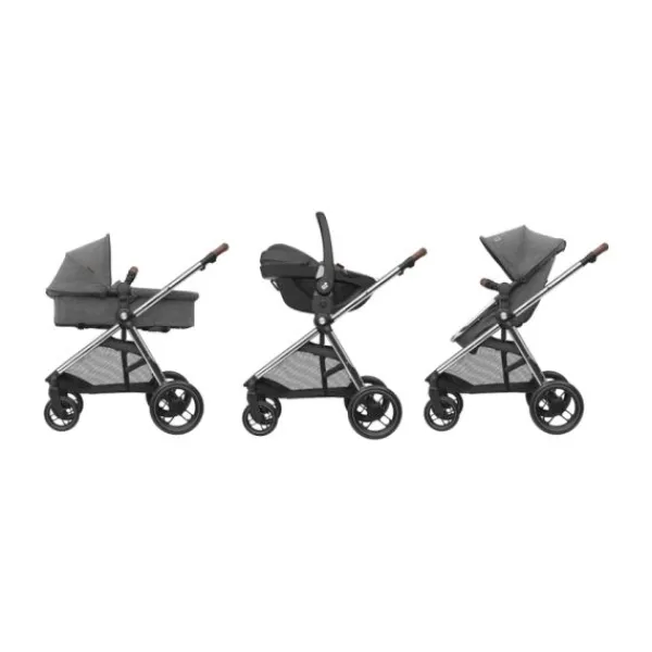 Maxi-Cosi Zelia3 Luxe Twillic Truffle (Black glossy frame & Black Leather)> Wandelwagens|Complete Kinderwagens