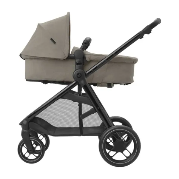 Maxi-Cosi Zelia3 Luxe Twillic Truffle (Black glossy frame & Black Leather)> Wandelwagens|Complete Kinderwagens