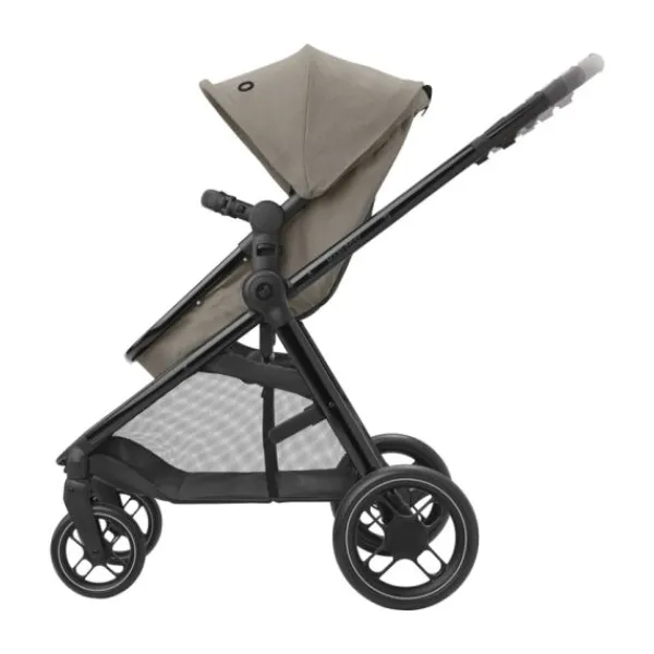 Maxi-Cosi Zelia3 Luxe Twillic Truffle (Black glossy frame & Black Leather)> Wandelwagens|Complete Kinderwagens