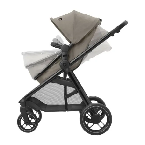 Maxi-Cosi Zelia3 Luxe Twillic Truffle (Black glossy frame & Black Leather)> Wandelwagens|Complete Kinderwagens