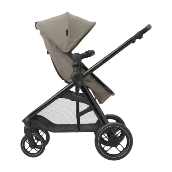 Maxi-Cosi Zelia3 Luxe Twillic Truffle (Black glossy frame & Black Leather)> Wandelwagens|Complete Kinderwagens