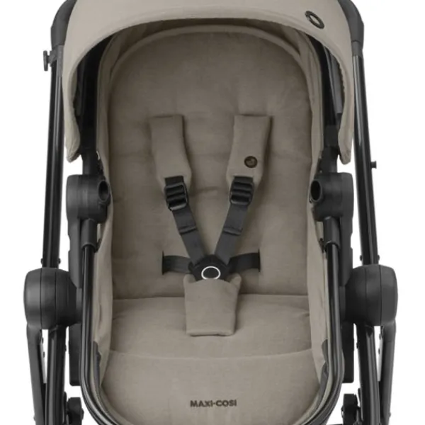 Maxi-Cosi Zelia3 Luxe Twillic Truffle (Black glossy frame & Black Leather)> Wandelwagens|Complete Kinderwagens