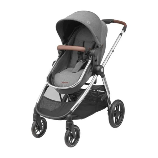 Maxi-Cosi Zelia3 Luxe Twillic Truffle (Black glossy frame & Black Leather)> Wandelwagens|Complete Kinderwagens