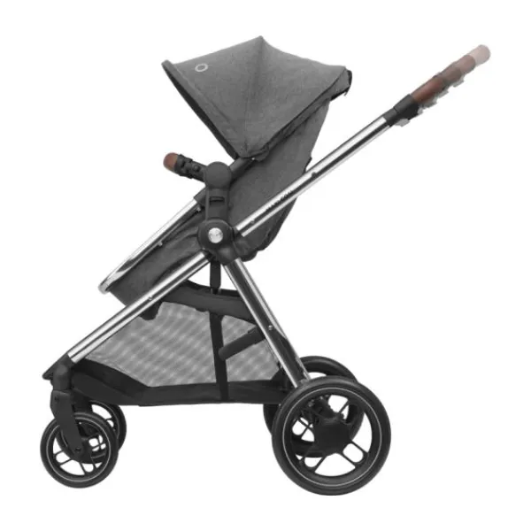 Maxi-Cosi Zelia3 Luxe Twillic Truffle (Black glossy frame & Black Leather)> Wandelwagens|Complete Kinderwagens