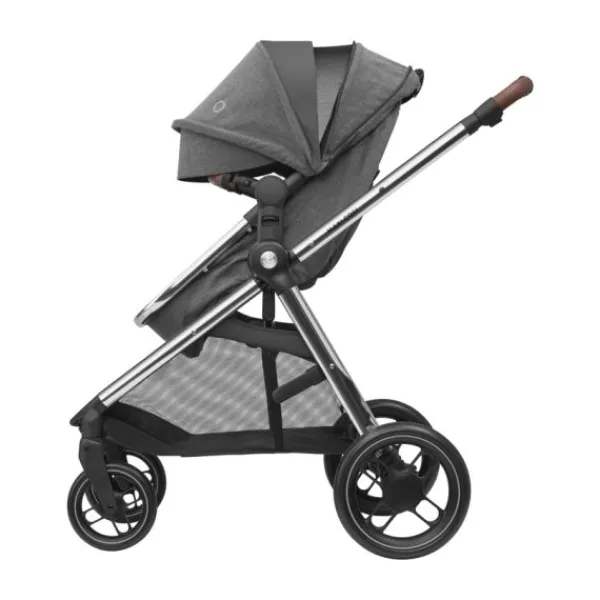 Maxi-Cosi Zelia3 Luxe Twillic Truffle (Black glossy frame & Black Leather)> Wandelwagens|Complete Kinderwagens