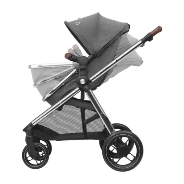 Maxi-Cosi Zelia3 Luxe Twillic Truffle (Black glossy frame & Black Leather)> Wandelwagens|Complete Kinderwagens