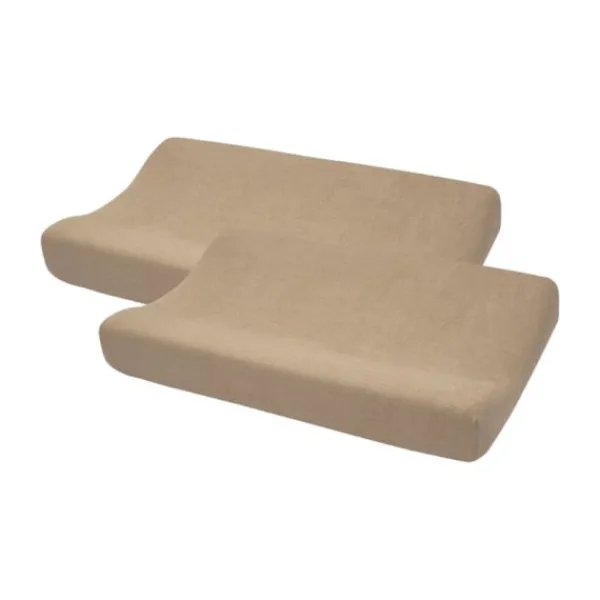 Meyco Baby Aankleedkussenhoes Badstof Uni Sand 50 x 70 cm 2-Pack> Waskussenhoezen