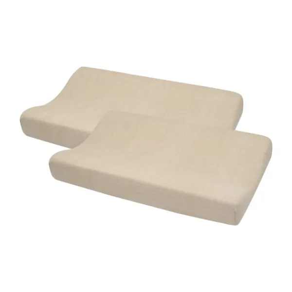 Meyco Baby Aankleedkussenhoes Badstof Uni Sand 50 x 70 cm 2-Pack> Waskussenhoezen