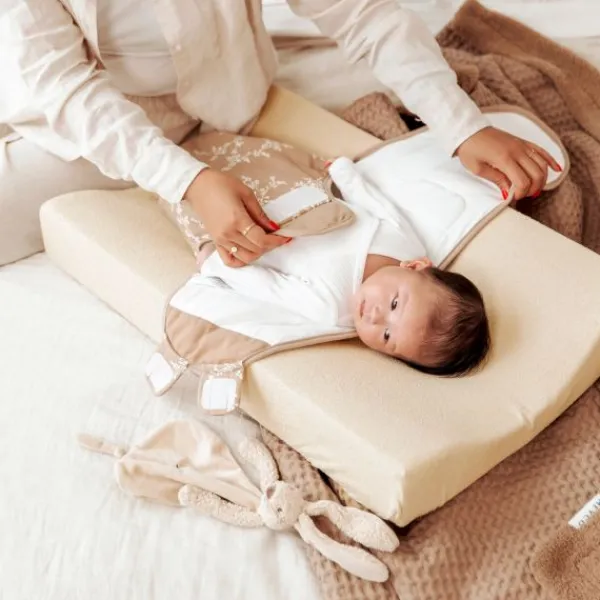 Meyco Baby Aankleedkussenhoes Badstof Uni Sand 50 x 70 cm 2-Pack> Waskussenhoezen