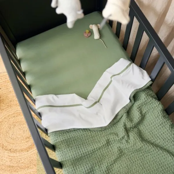 Meyco Baby Juniorhoeslaken Uni Olive Green 70 x 140 / 150 cm 2-Pack> Hoeslakens